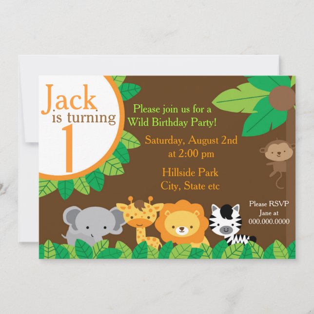 Safari Birthday Invite (Front)