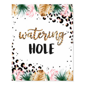 Safari Birthday Leopard Print Watering Hole Sign