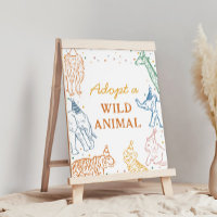 Safari Birthday Party Adopt an Animal Table Sign