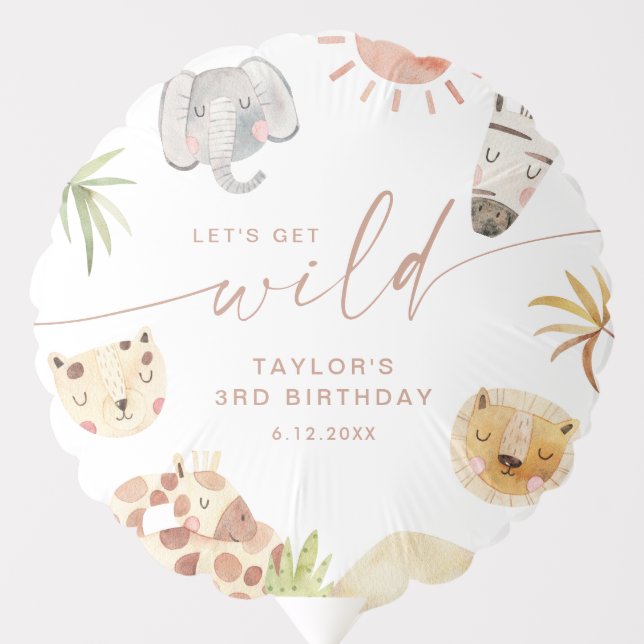 SAFARI Birthday Party Balloon (Front)