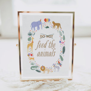 Safari Birthday Party Do Not Feed the Animals Sign