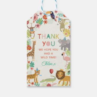 Safari Birthday Party Gift Tag, Cute Safari Theme Tags