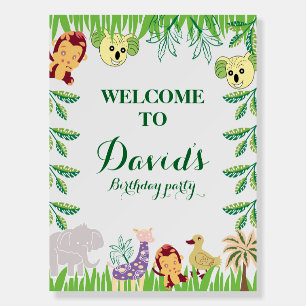 Safari Birthday Party welcome sign board