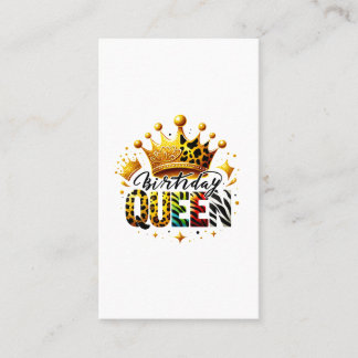 Safari Birthday Queen Crown Calling Card