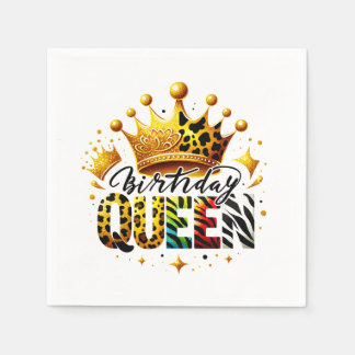 Safari Birthday Queen Crown Napkins