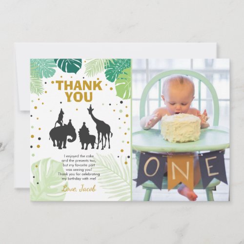 Safari birthday Thank You Card Animals Wild Zoo