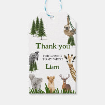 Safari Birthday Thank you Favor Tags