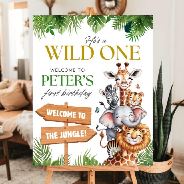 Safari Birthday Welcome Sign Wild One Birthday Sig (Creator Uploaded)