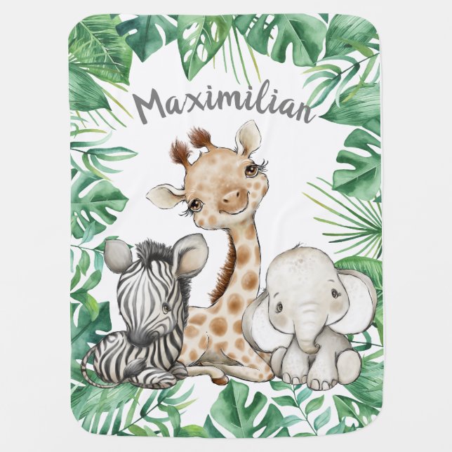Safari Boy Baby Blanket (Front)