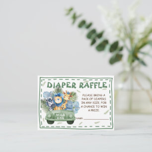 Safari Boy Baby Shower Diaper Raffle Enclosure Card