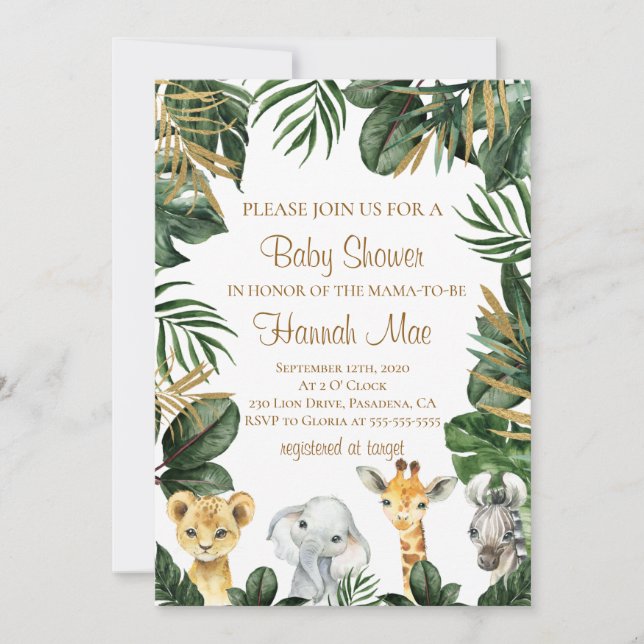 Safari Boy Baby Shower Invitation (Front)
