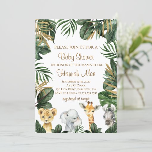 Safari Boy Baby Shower Invitation | Zazzle