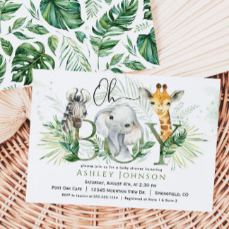 Safari Boy Baby Shower Invitation