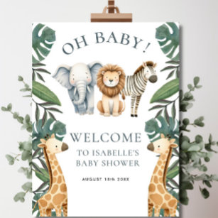 Safari Boy Baby Shower Welcome Sign