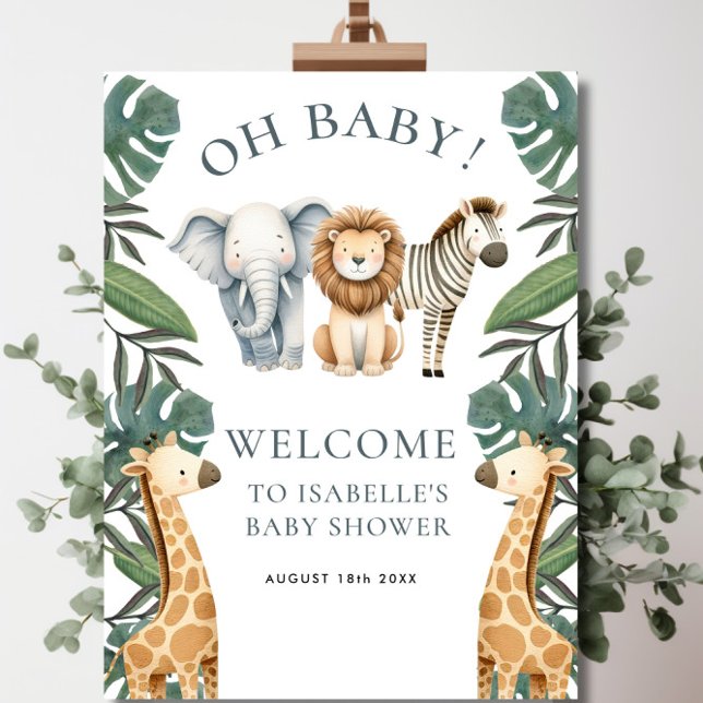 Safari Boy Baby Shower Welcome Sign (Safari Boy Baby Shower Welcome Sign)