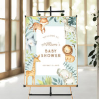 Safari boy baby shower welcome sign
