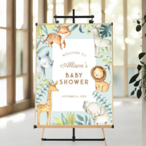 Safari boy baby shower welcome sign