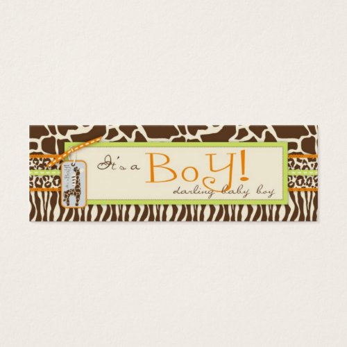 Safari Boy Green Skinny Gift Tag Business Card Templates
