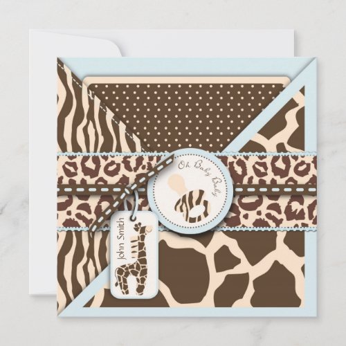 Safari Boy Invitation Square 3