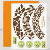 Safari Boy Orange Cupcake Wrappers (Front/Back)