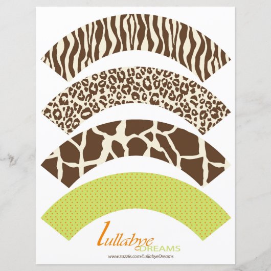 Safari Boy Orange Cupcake Wrappers 2 (Front)