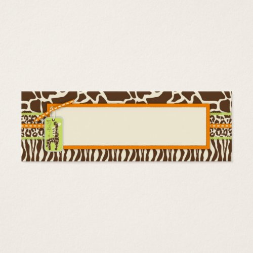 Safari Boy Orange Skinny Gift Tag 2 Business Card