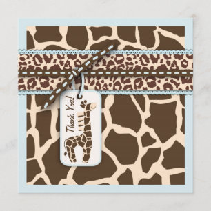 Safari Boy TY Square B2 Thank You Card