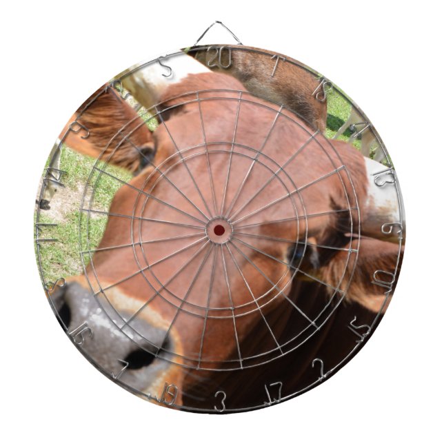Safari Brown Cow Dartboard With Darts (Front)