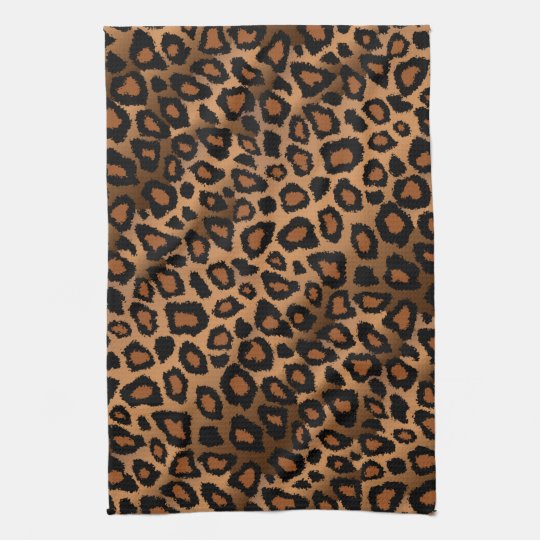 Safari Brown Leopard Animal Print Kitchen Towel | Zazzle.com