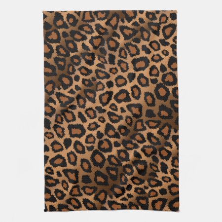 Safari Brown Leopard Animal Print Towel