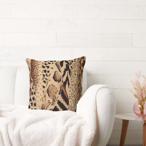 Safari Brown Throw Pillow