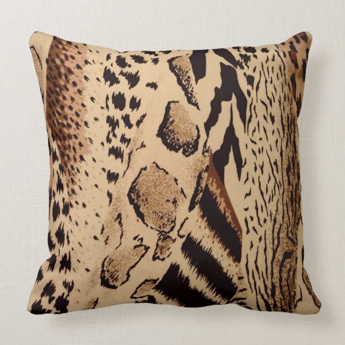 Safari Brown Throw Pillow