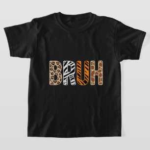 Safari Bruh Meme   Animal Print Wildlife Design T-Shirt