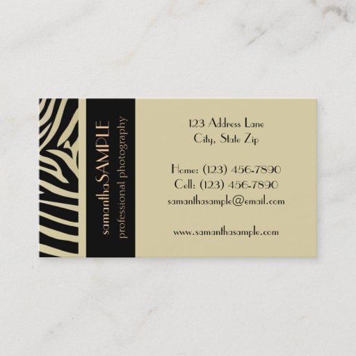 Customizable Safari Business Cards