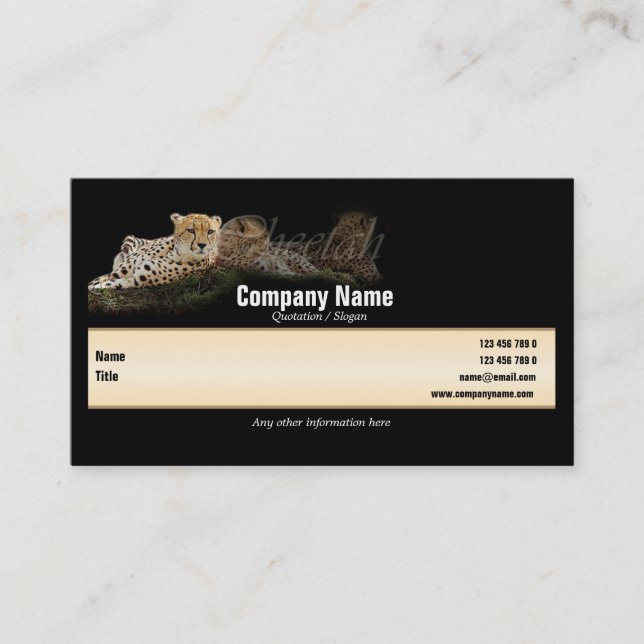 Safari business cards, cheetahs - customizable card (Front)