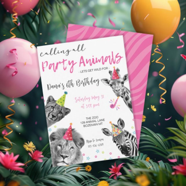 Safari Calling all Animals Wild Party Invitation (Creator Uploaded)