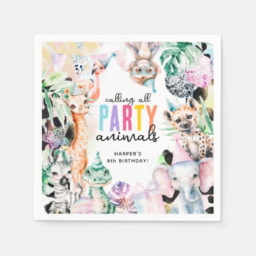 Safari Calling all Party Animals Birthday Napkins