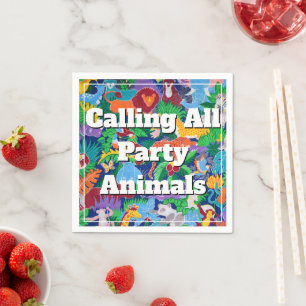 Safari Calling all Party Animals Colorful Napkins