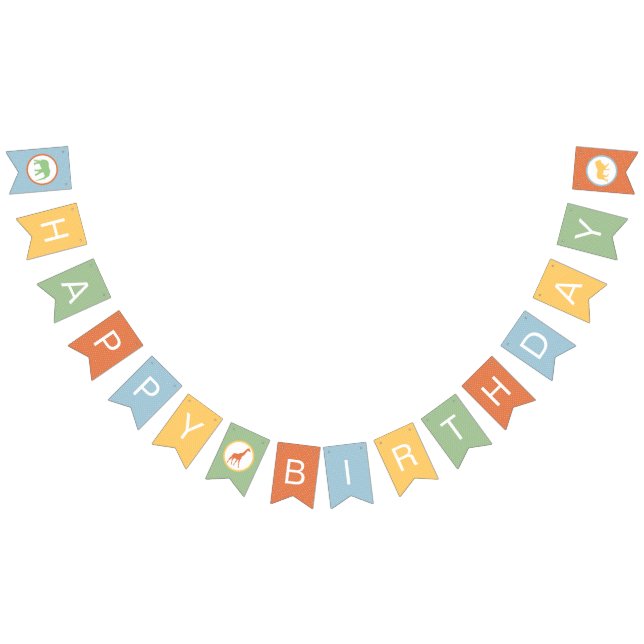 Safari Carousel Birthday Banner Bunting (All)