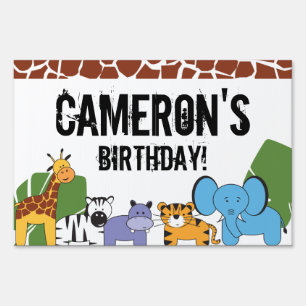 Safari Celebration: Personalized Safari Birthday Y Sign