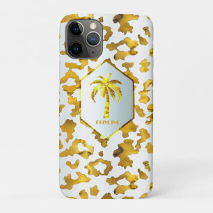 Safari Chic Gold Leopard Print iPhone 11 Pro Case