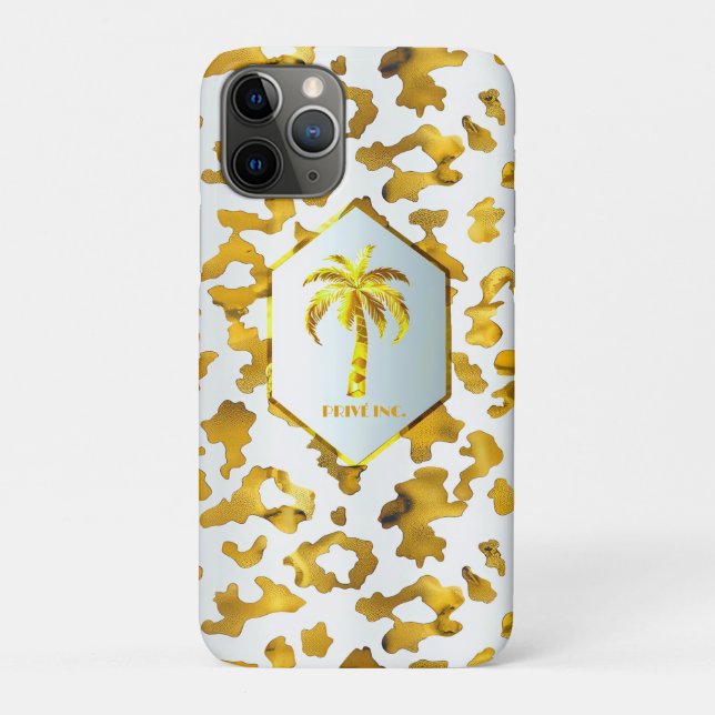 Safari Chic Gold Leopard Print  Case-Mate iPhone Case (Back)