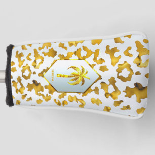 Safari Chic Gold Leopard Print Putter Golf Head Cover