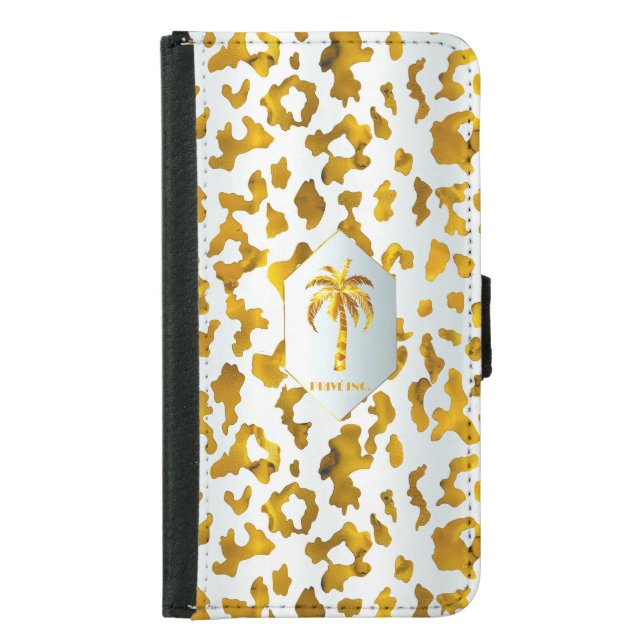 Safari Chic Gold Leopard Print  Samsung Galaxy Wallet Case (Front)