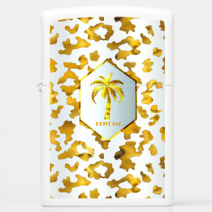 Safari Chic Gold Leopard Print  Zippo Lighter