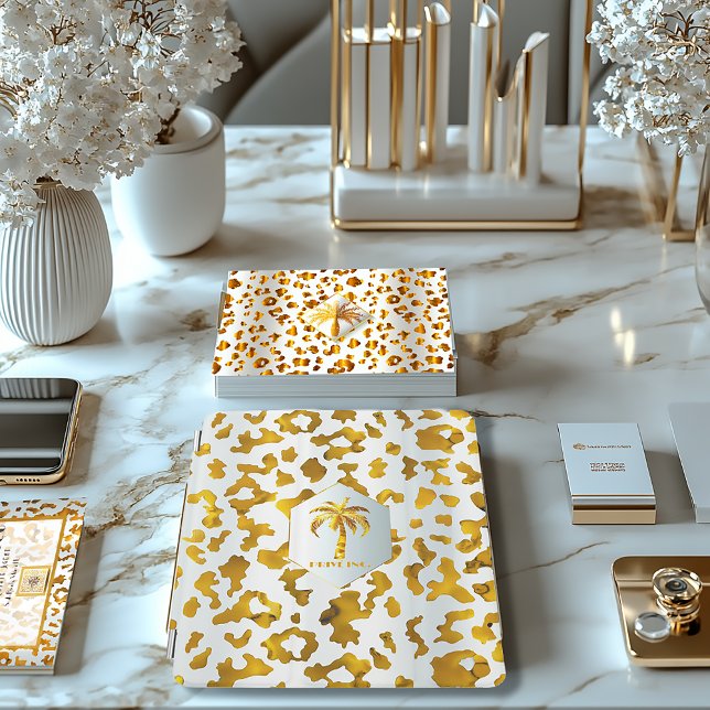 Safari Chic Luxe Gold Leopard Print  iPad Mini Cover (Stylish Safari Chic iPad Cover )