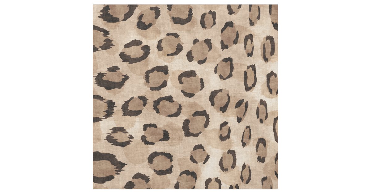 Safari chic neutral brown beige cheetah print fabric | Zazzle