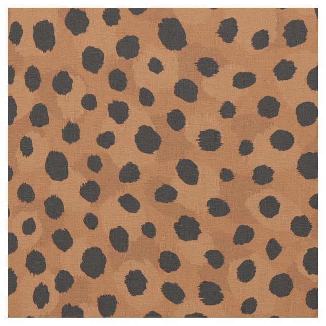 Safari chic neutral brown black cheetah print fabric (Close Up)