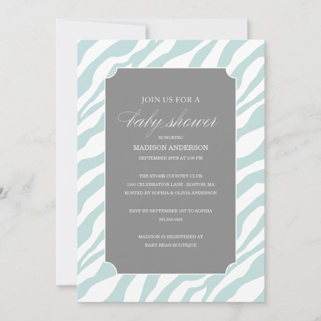 SAFARI CHIC SHOWER | BABY SHOWER INVITATIONS (Front)