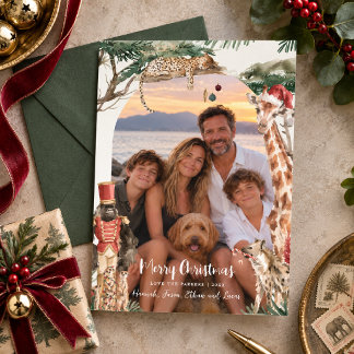 Safari Christmas Family Photo Holiday Card